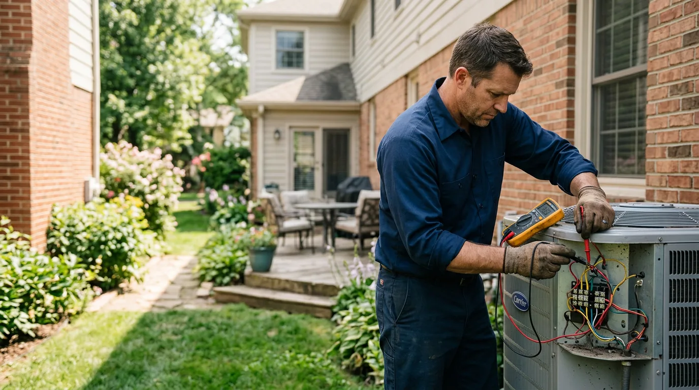 HVAC technician working near Davenport, NY